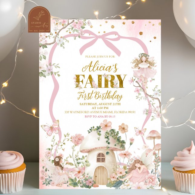Spring woodland fairy first birthday  invitation (Creator Uploaded)