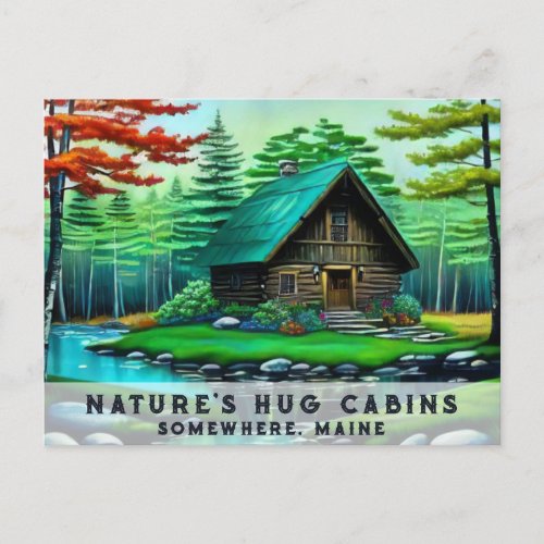  Spring Woods Cabin Colorful Fantasy Art  AP49  Postcard