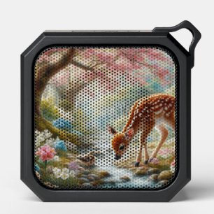 Spring woods with duck and fawn/deer  bluetooth speaker