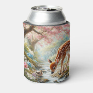 Spring woods with duck and fawn/deer can cooler