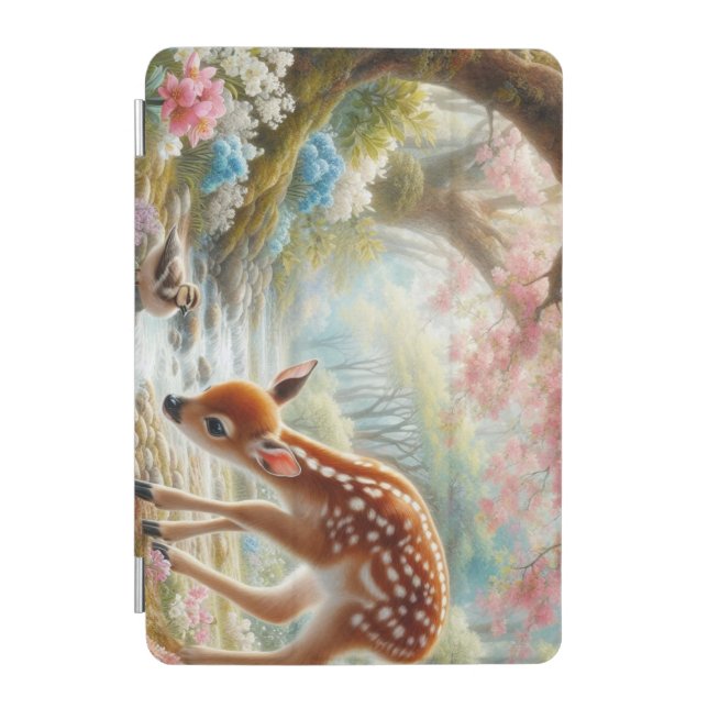 Spring woods with duck and fawn/deer  iPad mini cover (Front)