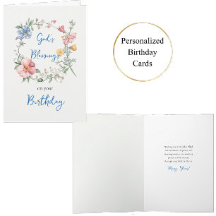 Spring Wreath God's Blessing Orthodox Birthday Card