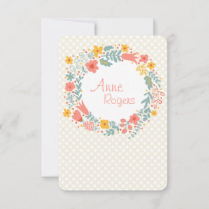 Spring Wreath Thank You/Notecard 2 Invitation