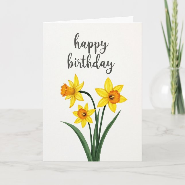Spring Yellow Bloom Birthday Card (Front)