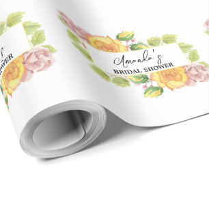 Spring Yellow Bridal Shower Wrapping Paper