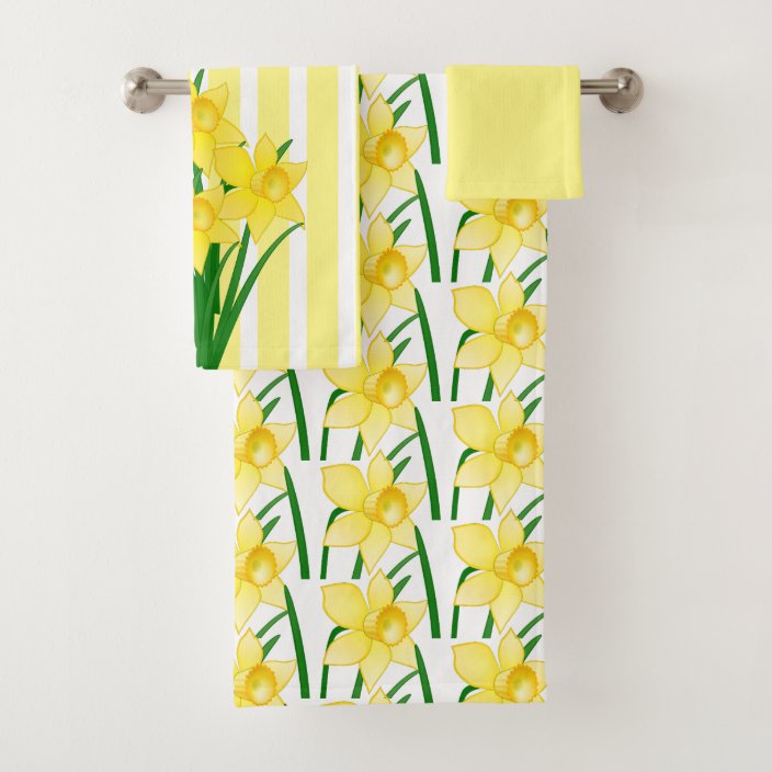 Spring Yellow Daffodils Flowers Bath Towel Set | Zazzle.com