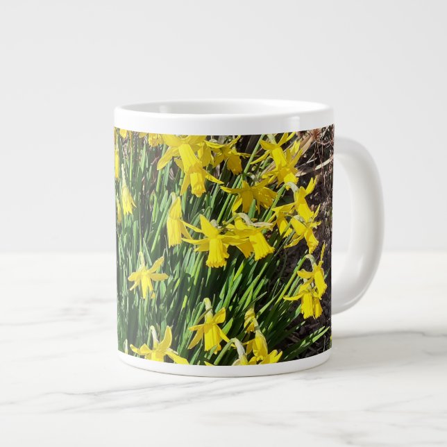 Spring Yellow Daffodils Giant Coffee Mug (Front Right)