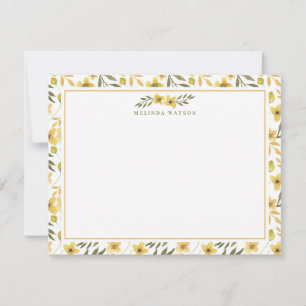 Spring Yellow Flowers Stationery Note Card