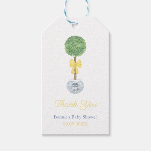 Spring Yellow Gender Unknown Baby Shower Thank You Gift Tags