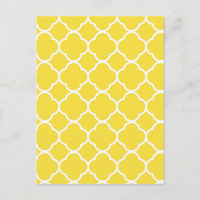 Spring Yellow Quatrefoil Postcard (Front)