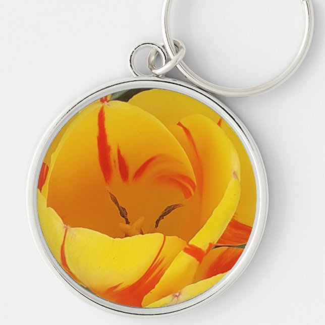 Spring Yellow Tulips Key Ring (Front)