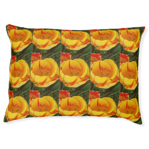Spring Yellow Tulips Pet Bed