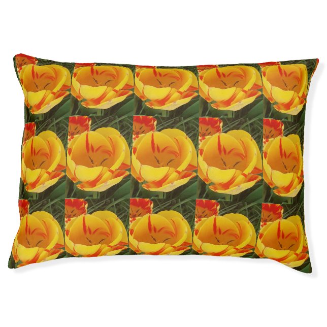 Spring Yellow Tulips Pet Bed (Front)