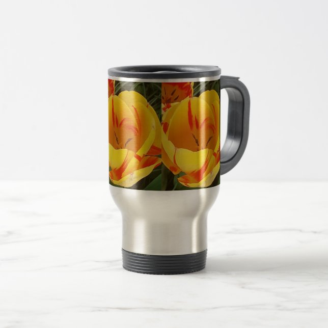 Spring Yellow Tulips Travel Mug (Front Right)