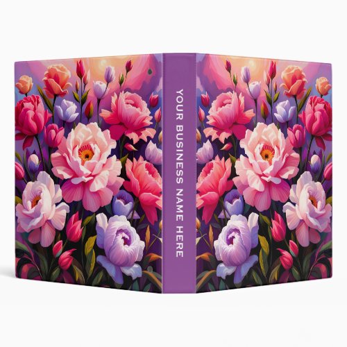 Spring Zen Sunrise Pink Blossom Garden  3 Ring Binder