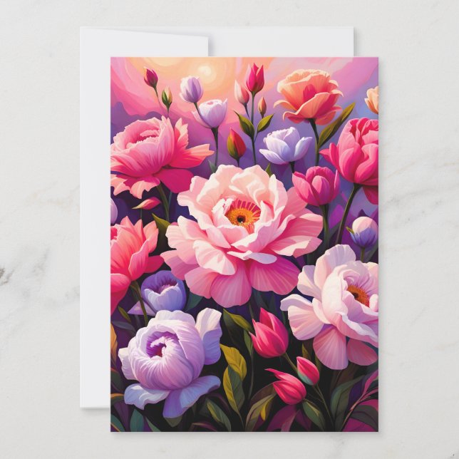 Spring Zen Sunrise Pink Blossom Garden  Announcement (Front)