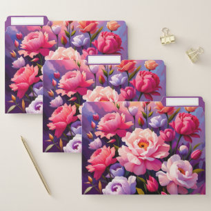 Spring Zen Sunrise Pink Blossom Garden File Folder