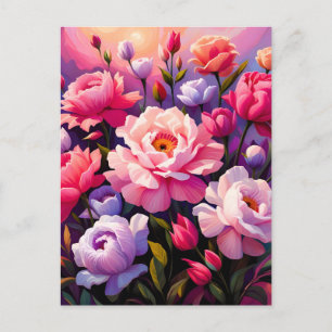 Spring Zen Sunrise Pink Blossom Garden Holiday Postcard
