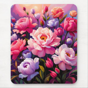 Spring Zen Sunrise Pink Blossom Garden Mouse Pad