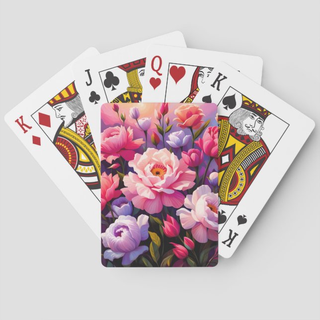 Spring Zen Sunrise Pink Blossom Garden  Poker Cards (Back)