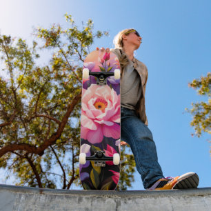 Spring Zen Sunrise Pink Blossom Garden Skateboard
