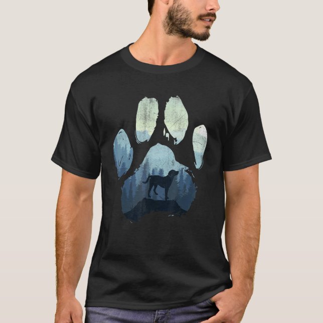Springador Dog Paw Mom Dad Mountains T-Shirt (Front)