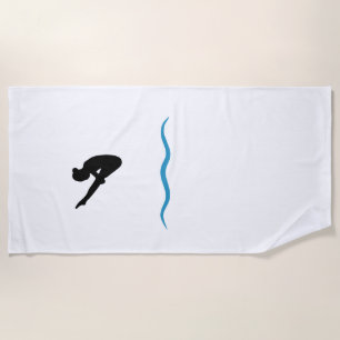 Springboard Diving Beach Towel