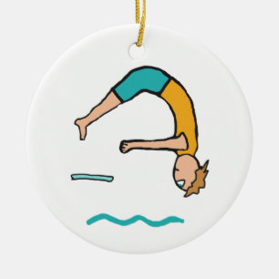 Springboard Diving Ceramic Ornament