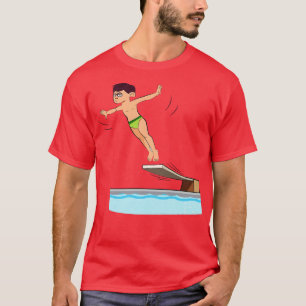 Springboard Diving Illustration T-Shirt