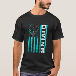 Springboard Diving USA Flag America Platform Divin T-Shirt