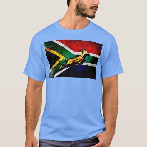 Springbok Bokke South African Flag Vintage Rugby  T_Shirt