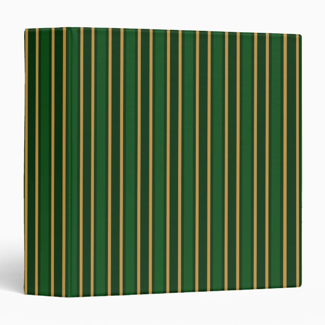 Springbok green and gold candy stripes 3 ring binder (Front/Spine)