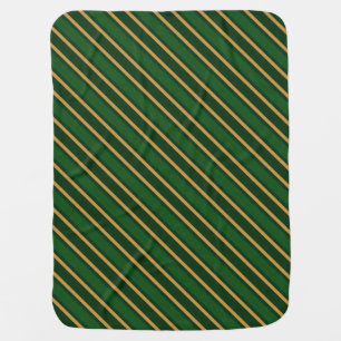 Springbok green and gold candy stripes baby blanke blanket