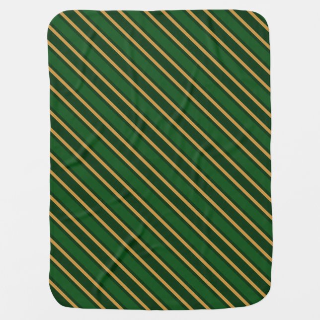 Springbok green and gold candy stripes baby blanke blanket (Front)
