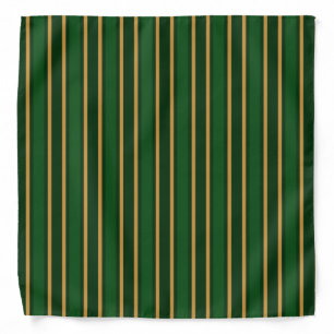 Springbok green and gold candy stripes bandana