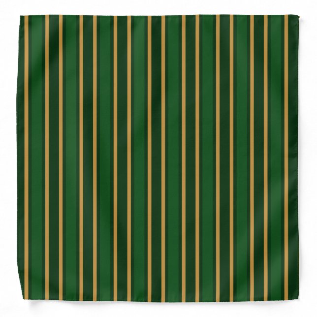 Springbok green and gold candy stripes bandana (Front)