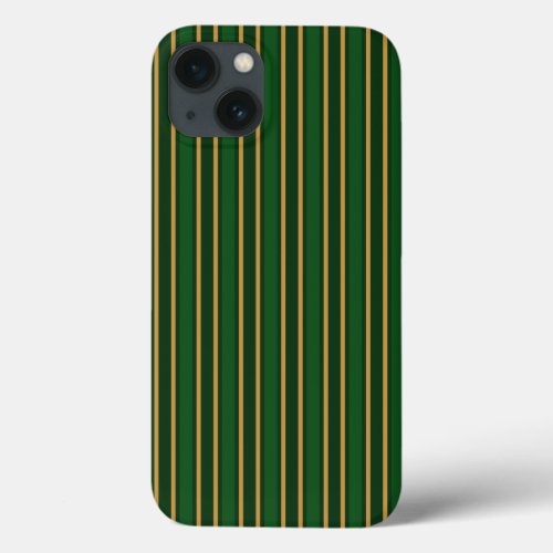 Springbok green and gold candy stripes Case_Mate i iPhone 13 Case