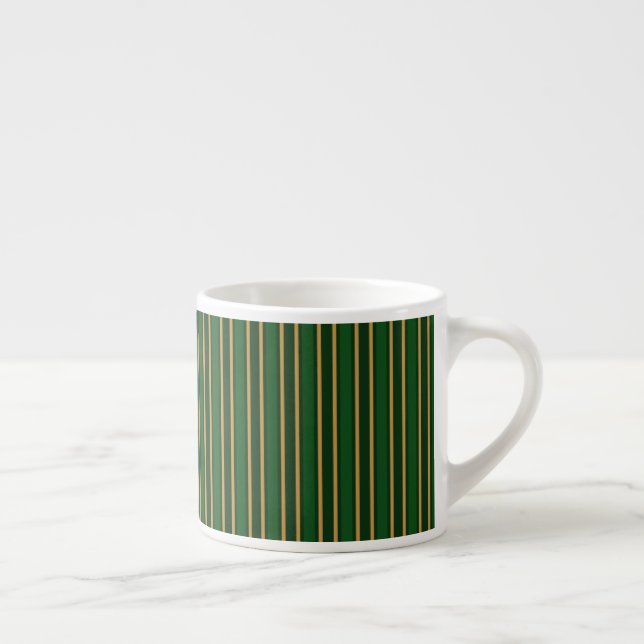 Springbok green and gold candy stripes espresso cup (Right)
