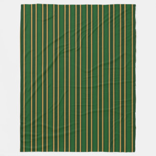 Springbok green and gold candy stripes fleece blanket