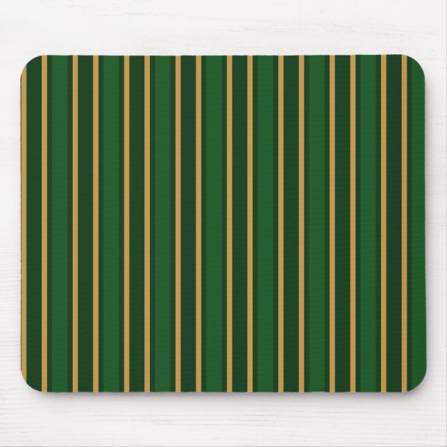 Springbok green and gold candy stripes mouse pad (Front)