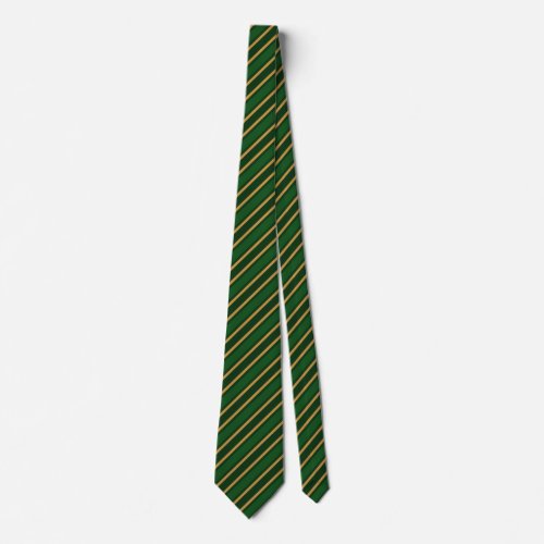 Springbok green and gold candy stripes neck tie