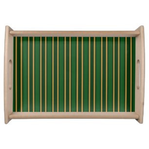 Springbok green and gold candy stripes serving tray