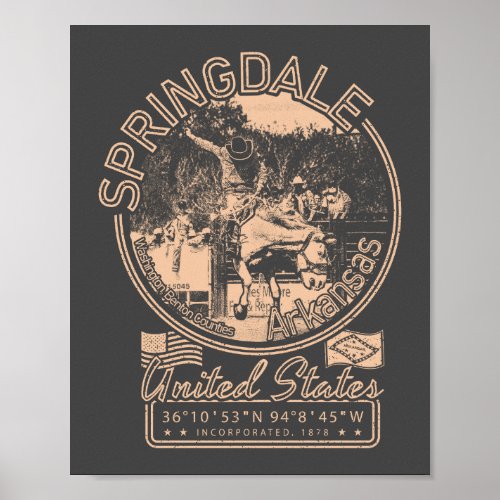 SPRINGDALE ARKANSAS _ VINTAGE RODEO COWBOY POSTER