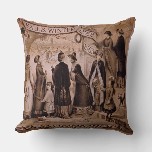 'Springer Brothers, Boston, Fall and Winter Collec Throw Pillow (Front)