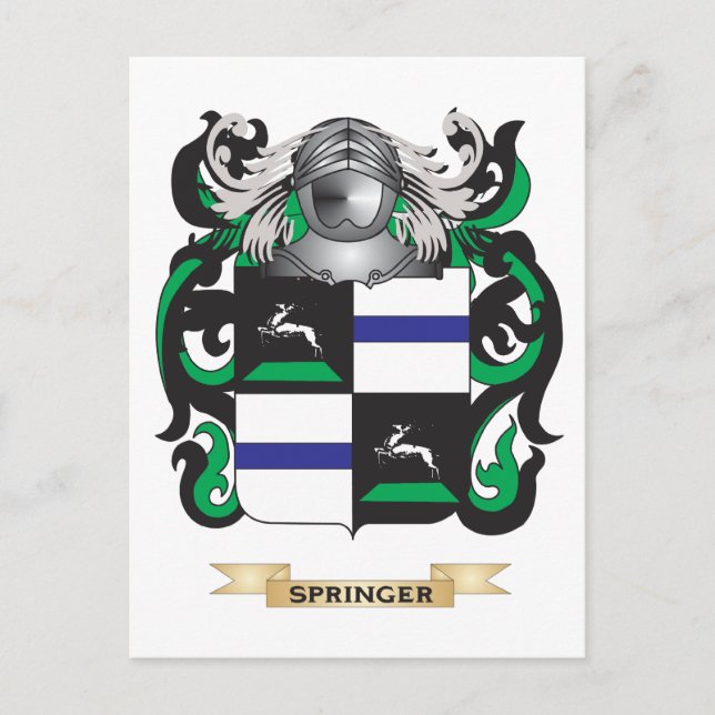 Springer Coat of Arms (Family Crest) Postcard (Front)