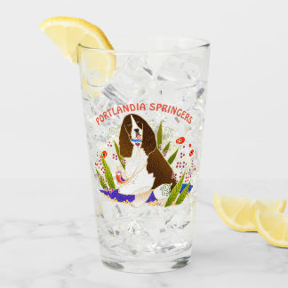 SPRINGER SPANIEL 16 ounce CUSTOMIZED glass