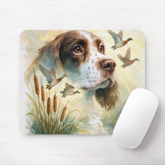 Springer Spaniel and Mallard Duck Double Exposure Mouse Pad (With Mouse)