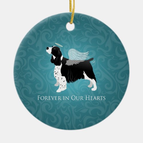 Springer Spaniel Angel Dog Pet Memorial Design Ceramic Ornament