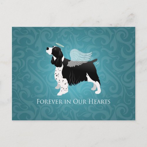 Springer Spaniel Angel Dog Pet Memorial Design Postcard