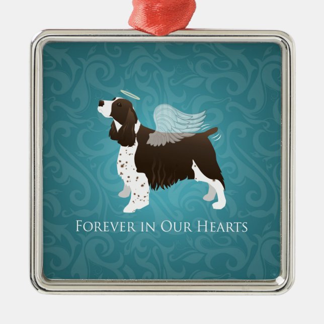 Springer Spaniel Angel - Pet Memorial Metal Ornament (Front)